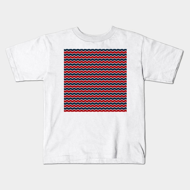 Red and Navy Blue Nautical Kids T-Shirt by Peter the T-Shirt Dude